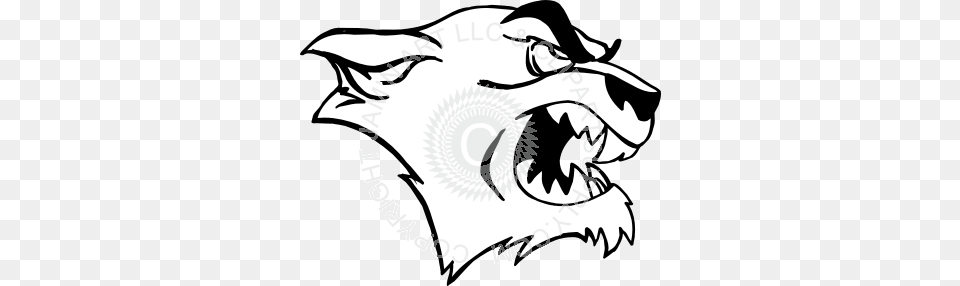 Snarling Panther Head Facing Right, Stencil, Art, Person, Drawing Png Image