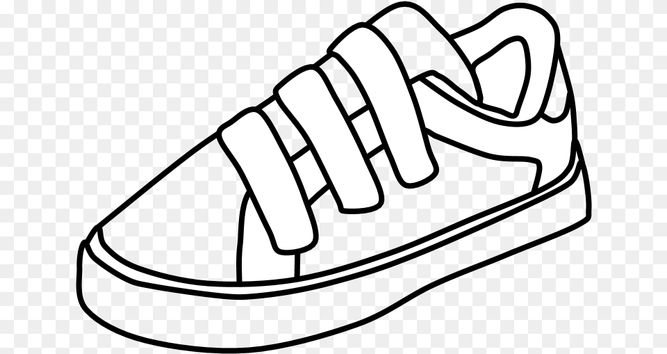 Sneakers Velcro Black And White Shoe Clipart Black And White, Clothing, Footwear, Sneaker, Smoke Pipe Free Png