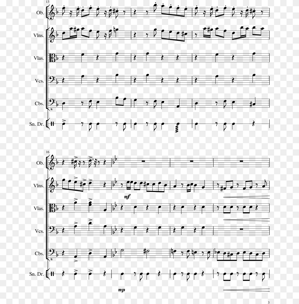 Sneaky Snitch Sheet Music Composed By Kevin Macleod Table About Written Report, Gray Free Transparent Png