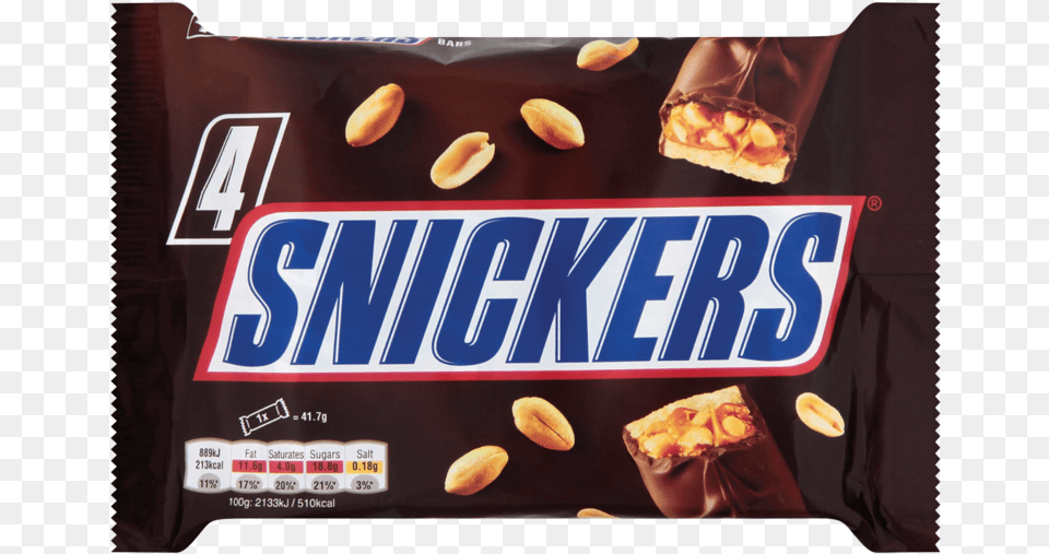 Snickers 4 X Snickers Bars Pack, Food, Sweets, Pizza, Produce Png