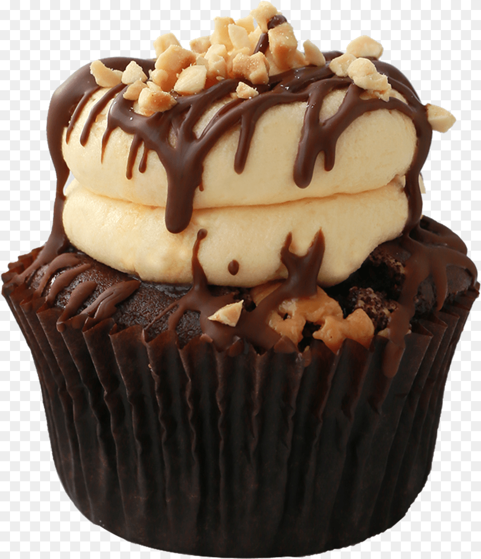 Snickers Cupcake, Cake, Cream, Dessert, Food Free Png