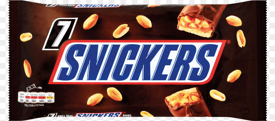 Snickers Multipack 7x48g Snickers A Chocolate, Food, Sweets, Candy, Produce Png