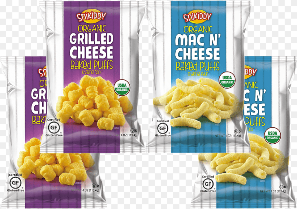 Snikiddy Organic Grilled Cheese Baked Puffs 4 Oz Bag, Food, Fried Chicken, Snack Free Png Download