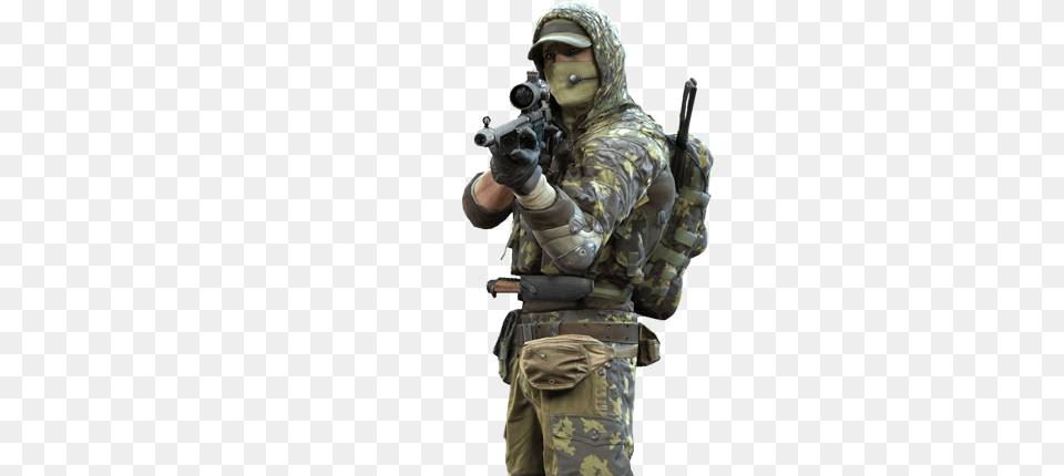 Sniper, Weapon, Firearm, Person, Man Free Png