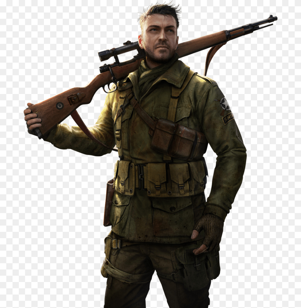 Sniper, Weapon, Firearm, Gun, Rifle Png Image
