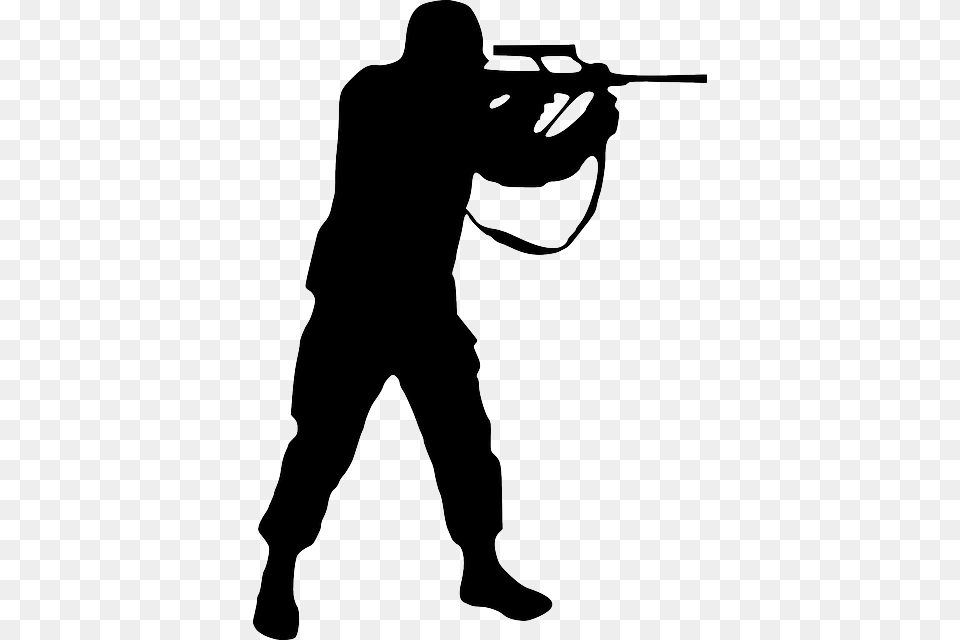 Sniper, Silhouette, Adult, Male, Man Png Image