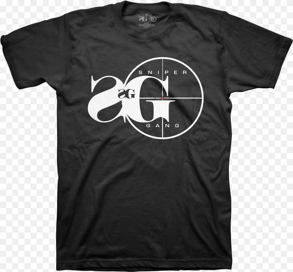 Sniper Gang Logo Blk Designer T Shirt, Clothing, T-shirt Free Transparent Png