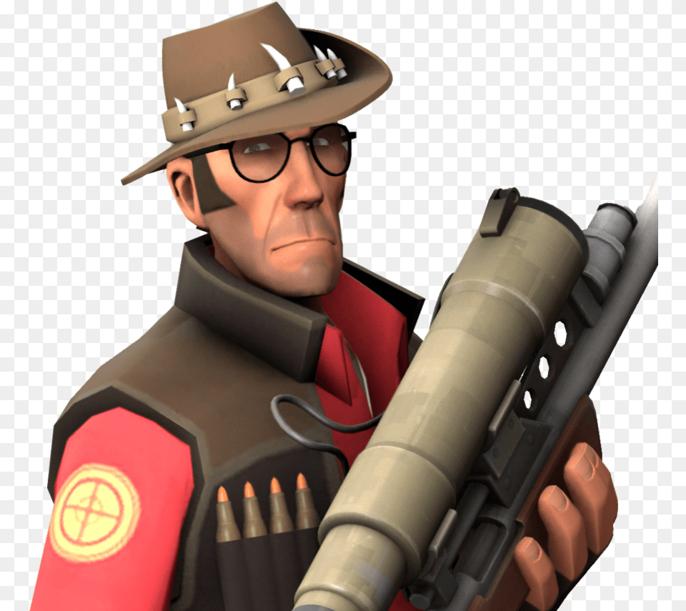 Sniper Portrait Team Fortress Team Fortress Two Sniper, Hat, Clothing, Weapon, Firearm Free Transparent Png