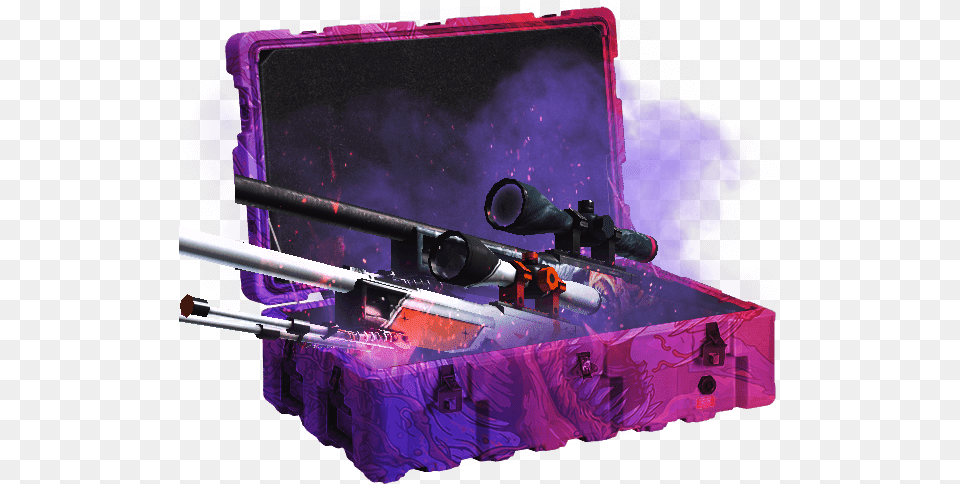 Sniper Rifle, Firearm, Gun, Weapon, Purple Png Image
