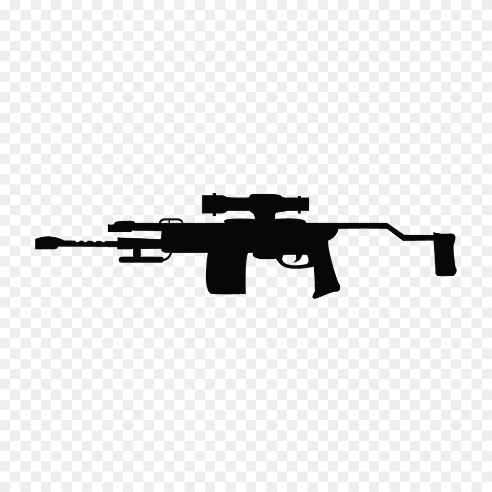 Sniper Rifle Decal Gun Silhouette, Firearm, Weapon, Stencil Png