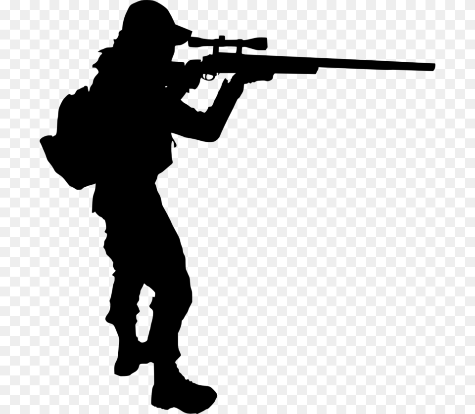 Sniper Rifle Silhouette, Gray Free Transparent Png