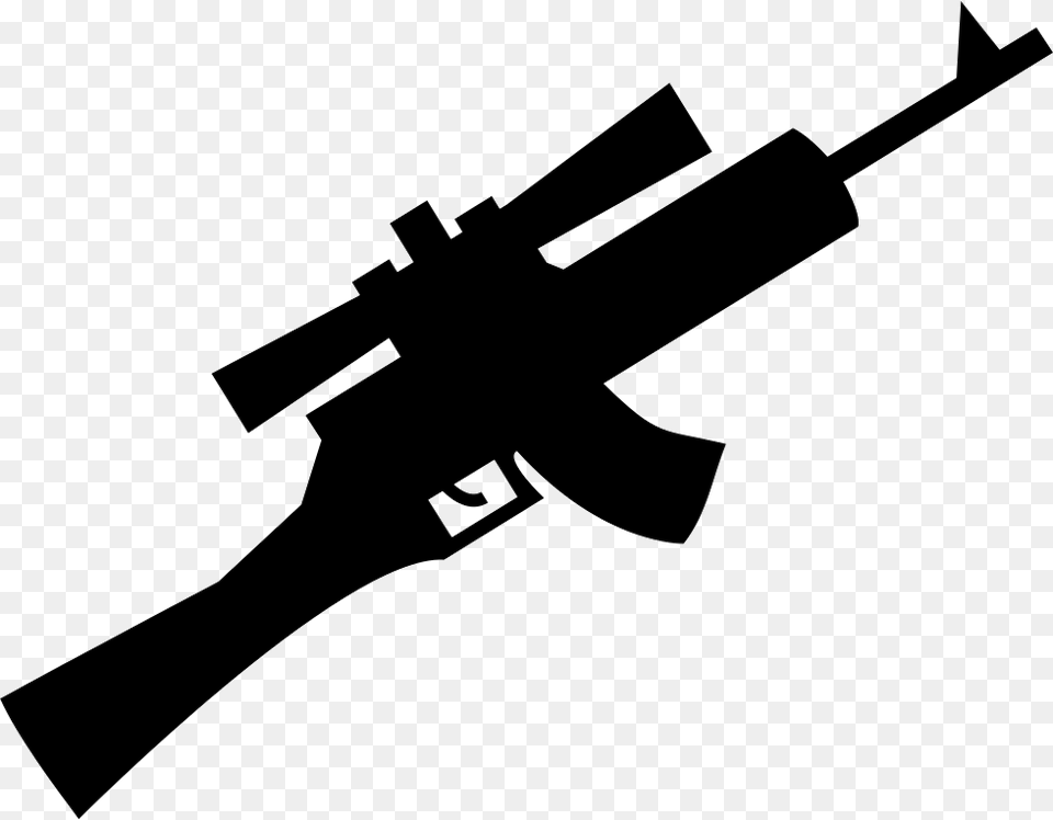 Sniper Rifle Sniper Gun Icon, Firearm, Stencil, Weapon, Silhouette Free Transparent Png