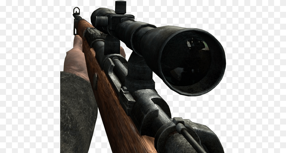 Sniper Scope Cod2 Call Of Duty Ww2 Sniper, Firearm, Gun, Person, Rifle Png Image
