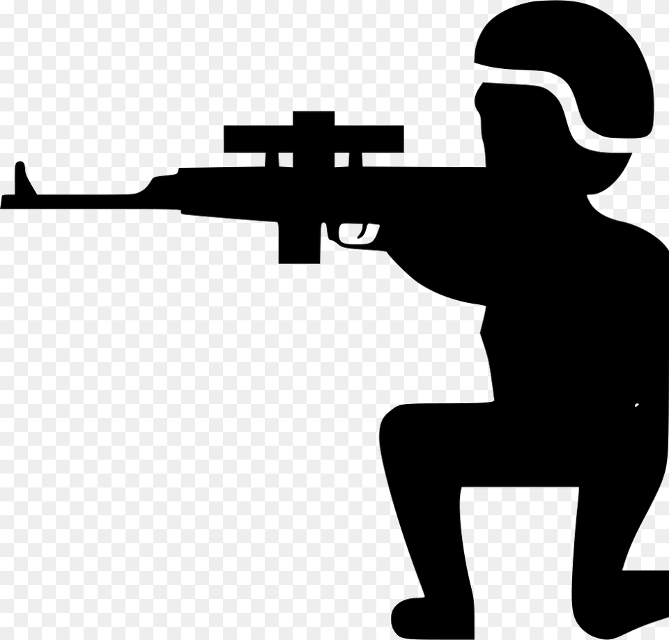 Sniper Sniper Icon, Weapon, Firearm, Gun, Silhouette Png Image