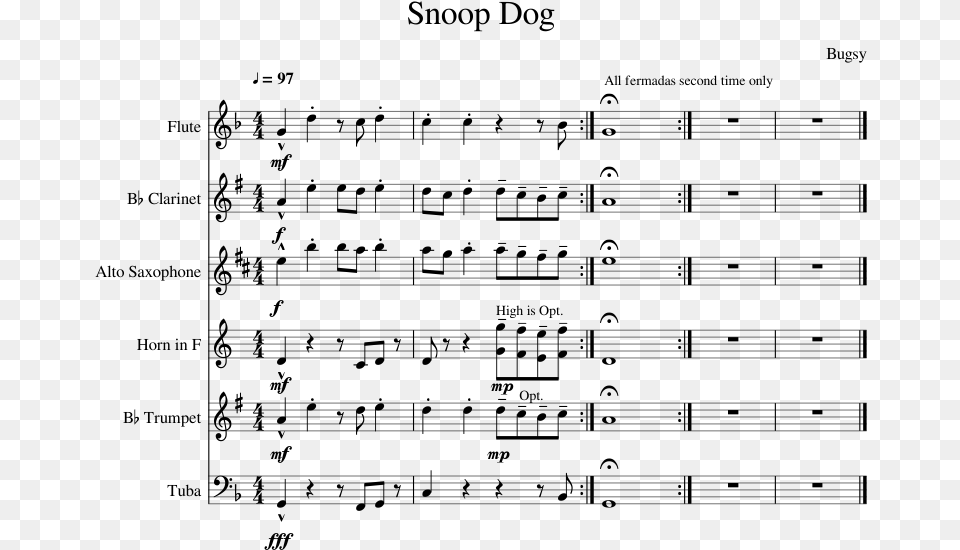 Snoop Dog Sheet Music For Flute Clarinet Alto Saxophone, Gray Png
