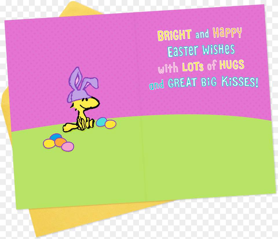 Snoopy And Woodstock Easter Card For Cartoon, Envelope, Greeting Card, Mail, Advertisement Free Png Download