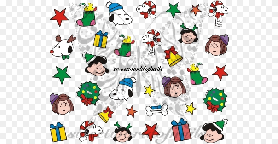 Snoopy Christmas Nail Art Nail Water Decals, Baby, Person, Face, Head Free Png