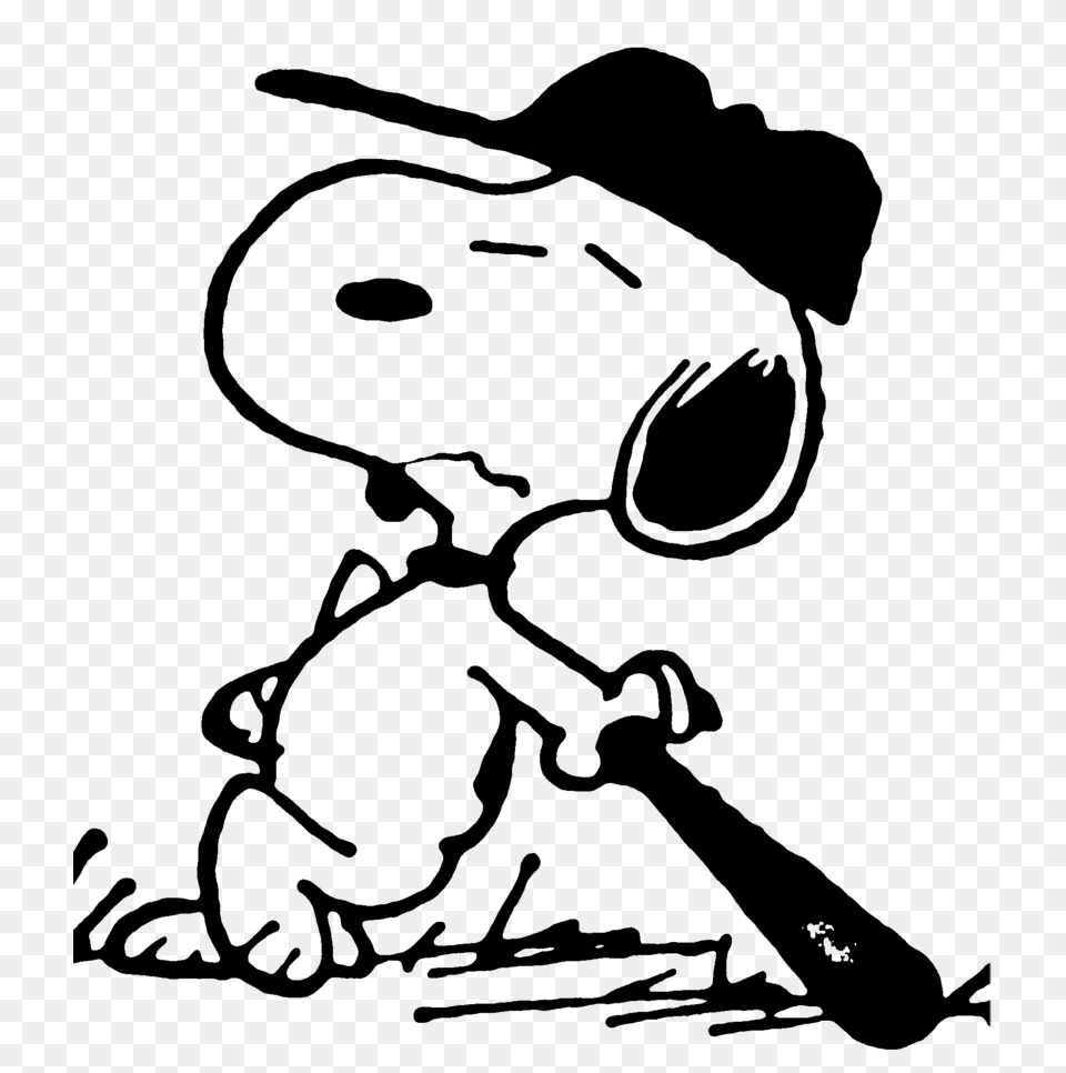 Snoopy Clipart Baseball, Gray Png