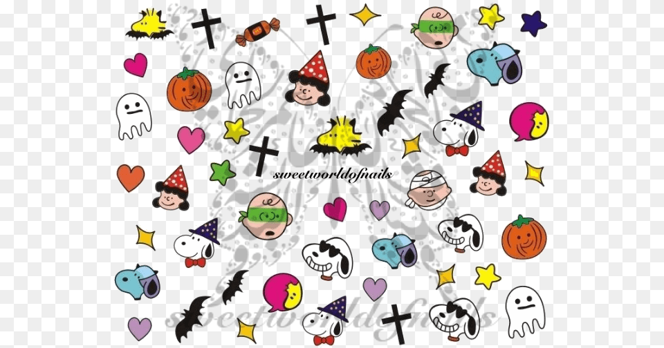 Snoopy Halloween Nail Art Nail Water Decals Snoopy Nail Halloween, Person, Baby, Face, Head Png Image