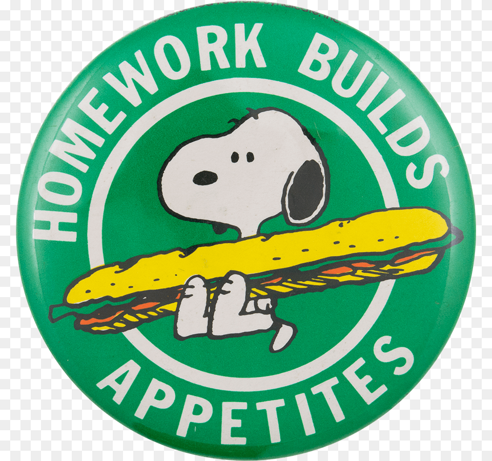 Snoopy Homework Builds Appetites Entertainment Button Airplane, Badge, Symbol, Logo, Animal Free Png