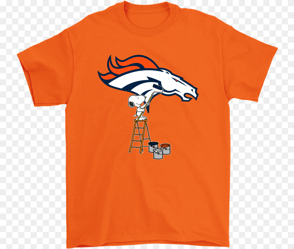 Snoopy Paints The Denver Broncos Logo Nfl Football Shirts Cleveland Browns Shirts, Clothing, T-shirt, Shirt Png Image