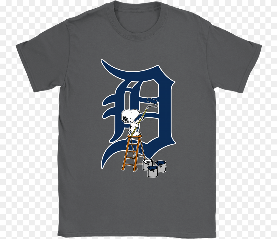 Snoopy Paints The Logo Detroit Tigers Mlb Baseball Active Shirt, Clothing, T-shirt Png Image