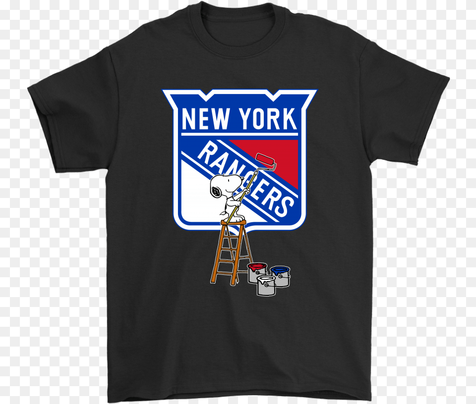 Snoopy Paints The New York Rangers Logo Nhl Ice Hockey Detroit Red Wings Vs New York Rangers, Clothing, T-shirt, Shirt Free Png