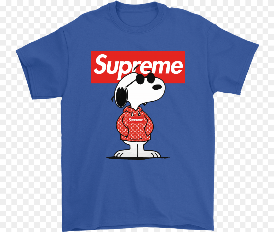Snoopy Supreme X Louis Vuitton Stay Stylish Joe Cool Cartoon, T-shirt, Clothing, Shirt, Animal Free Png Download