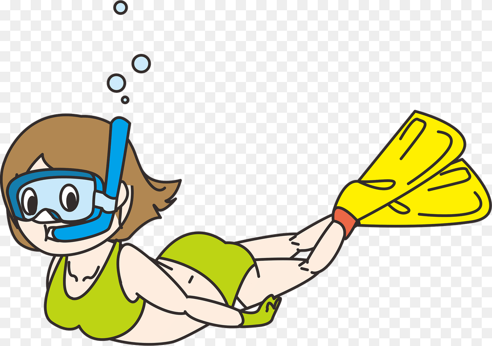 Snorkeling Girl Clipart, Nature, Outdoors, Underwater, Water Png Image