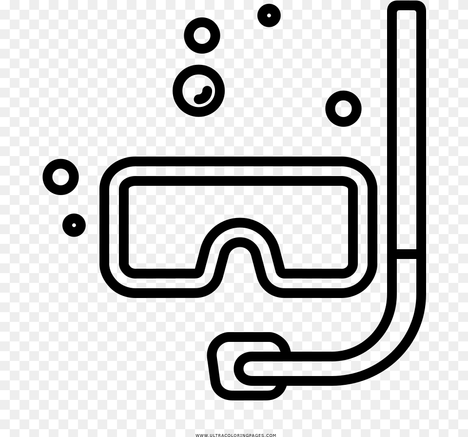 Snorkeling Mask Coloring, Gray Png Image