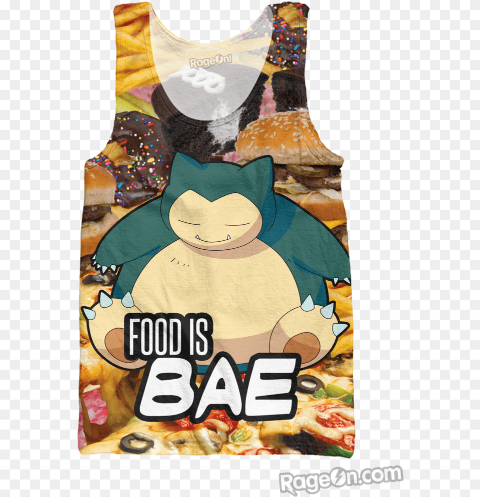 Snorlax Food Is Bae Tank Top Snorlax Is Bae, Burger, Advertisement, Clothing, Tank Top Png