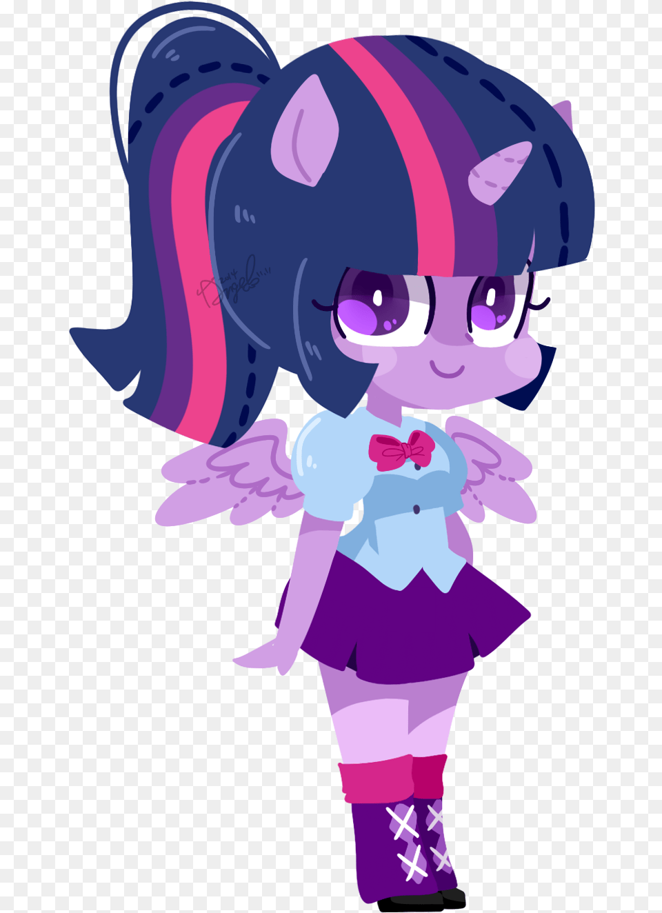 Snow Angel Chibi Equestria Girls Horn Pixiv Ponied Equestria Chibi Girls, Purple, Book, Comics, Publication Png Image