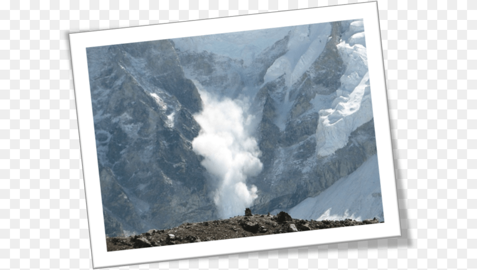 Snow Avalanche, Mountain, Outdoors, Nature, Monitor Png Image