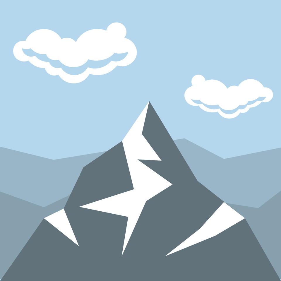 Snow Capped Mountain Emoji Clipart, Cloud, Mountain Range, Nature, Outdoors Free Png