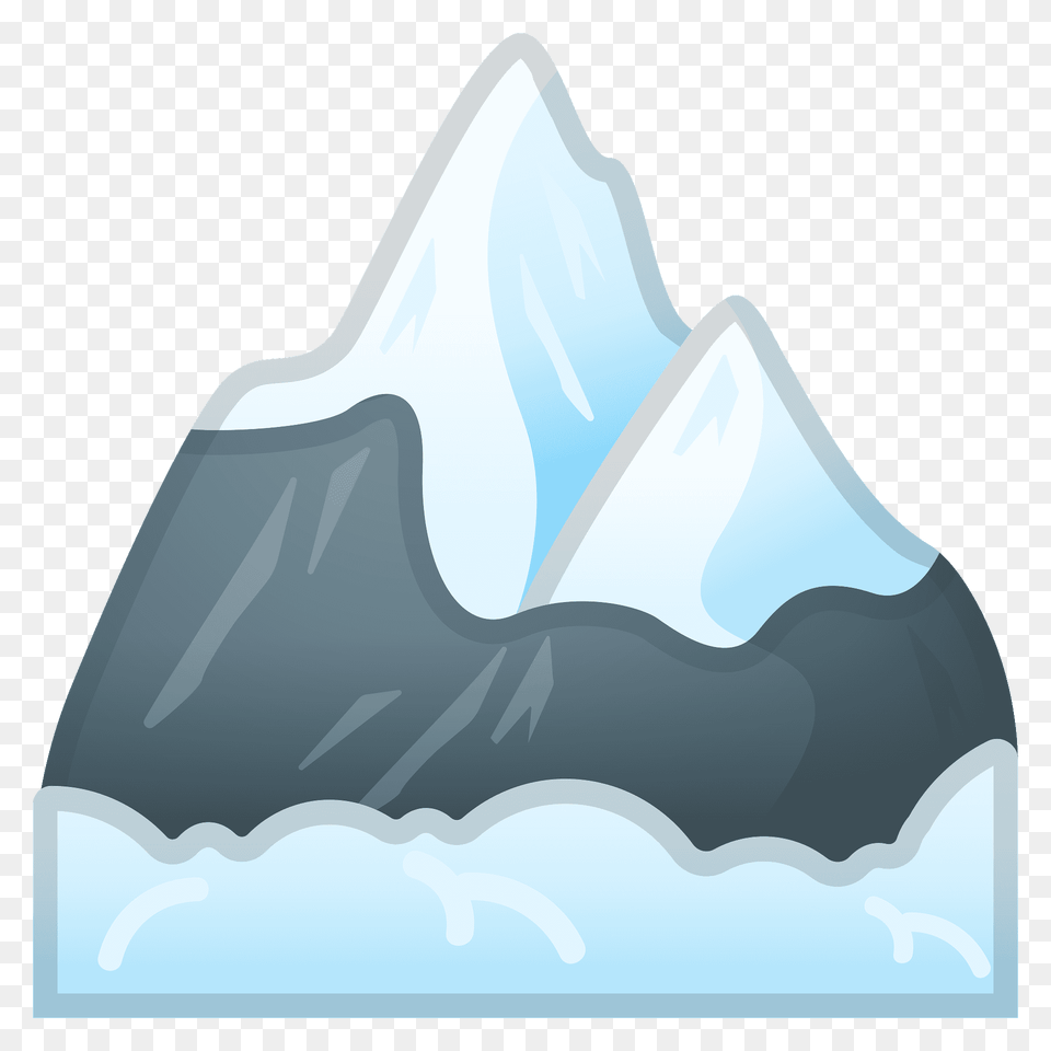 Snow Capped Mountain Emoji Clipart, Ice, Nature, Outdoors, Iceberg Free Png Download