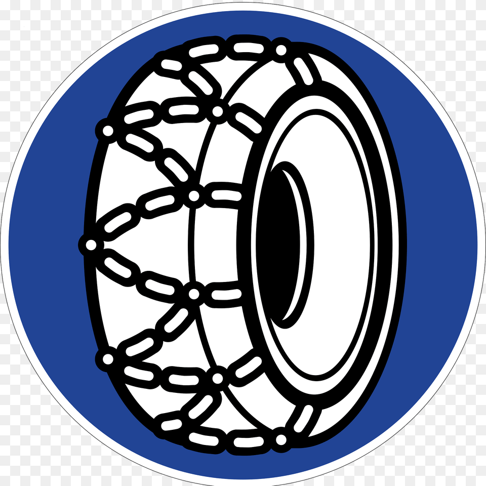 Snow Chains Must Be Carried In Vehicle Clipart, Wheel, Machine, Tire, Transportation Png Image