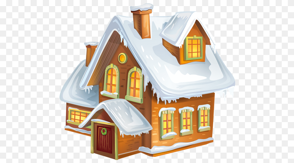 Snow Clipart Winter Snow Clipart Cabin Transparent House Winter Clipart, Architecture, Housing, Food, Dessert Free Png Download