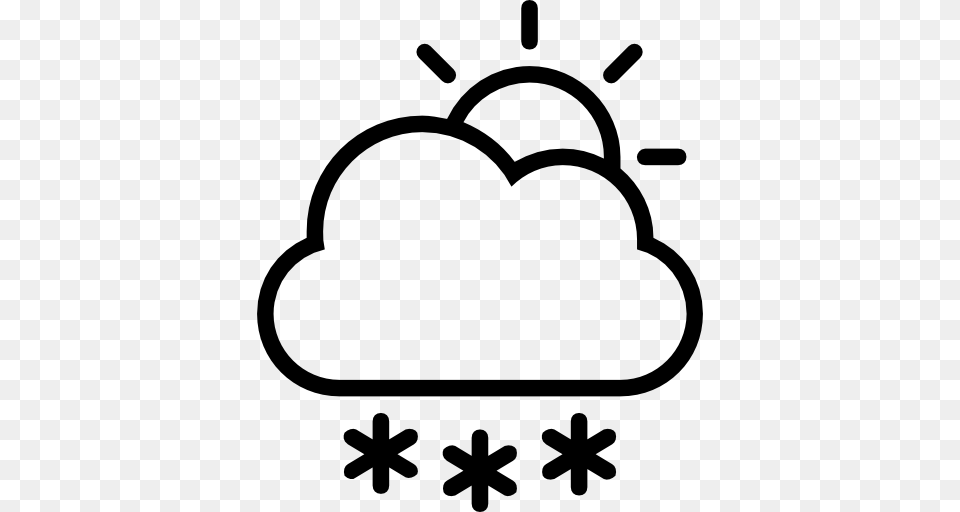 Snow Cloud With Snowflakes Falling, Gray Png Image