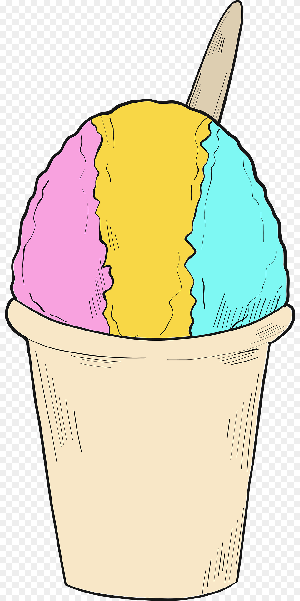 Snow Cone Clipart, Cream, Dessert, Food, Ice Cream Png