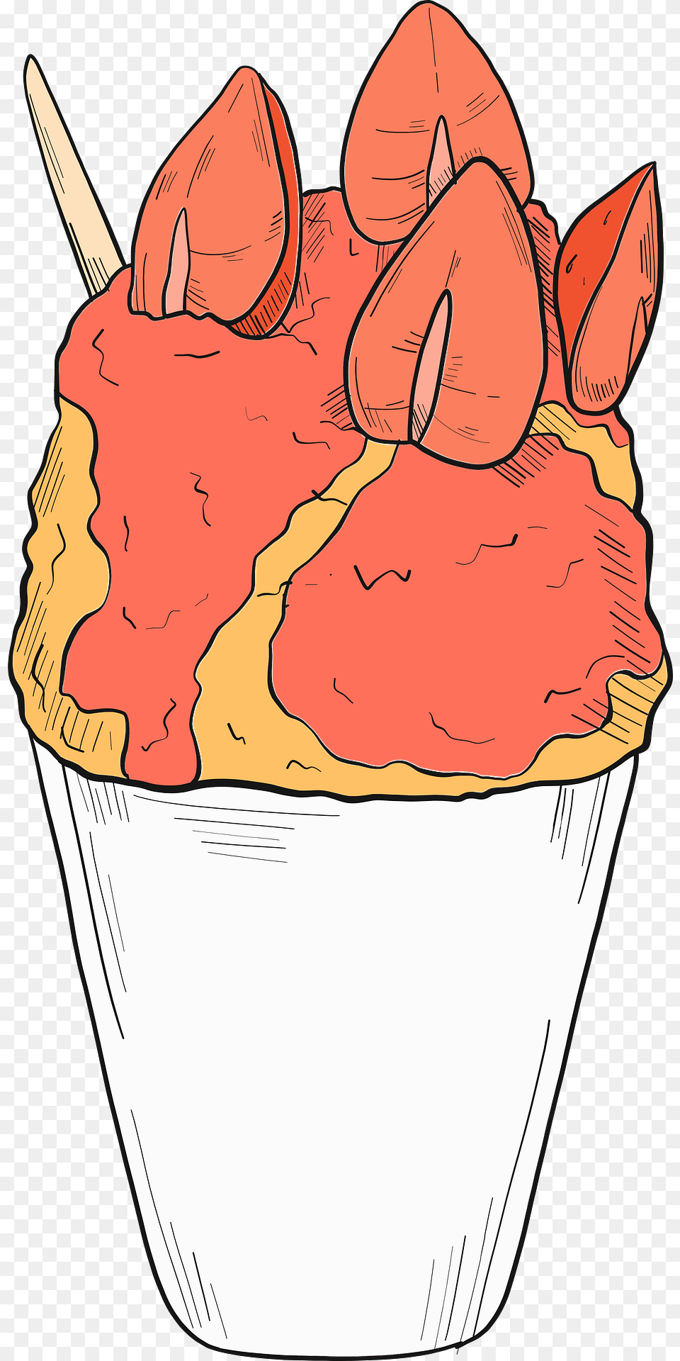 Snow Cone Clipart, Food, Cream, Ice Cream, Dessert Png