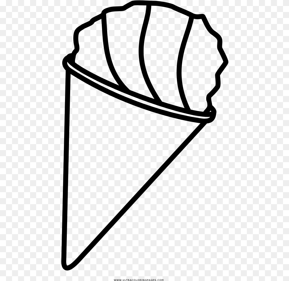 Snow Cone Coloring Page, Gray Free Png