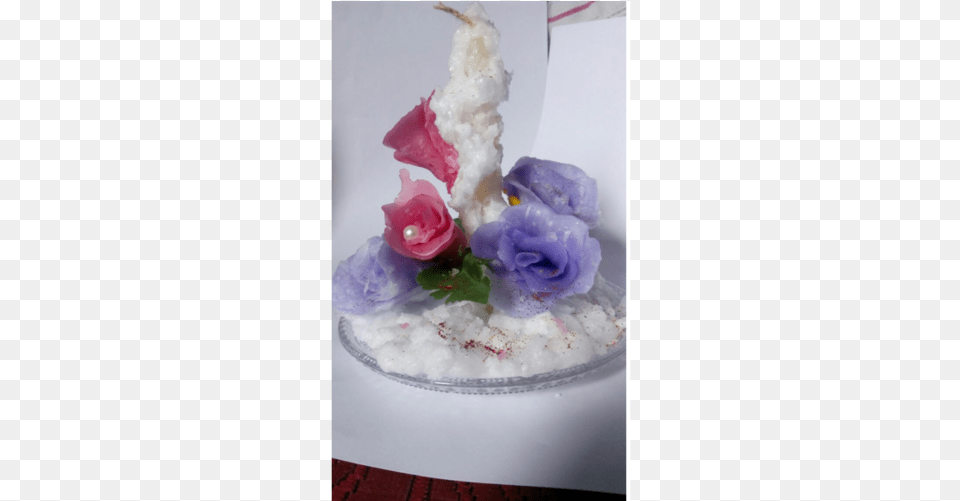 Snow Effect Decorative Candle Garden Roses, Petal, Plant, Icing, Rose Free Transparent Png