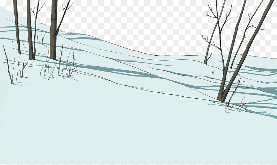 Snow Foreground With Trees, Plant, Grass, Land, Nature Png