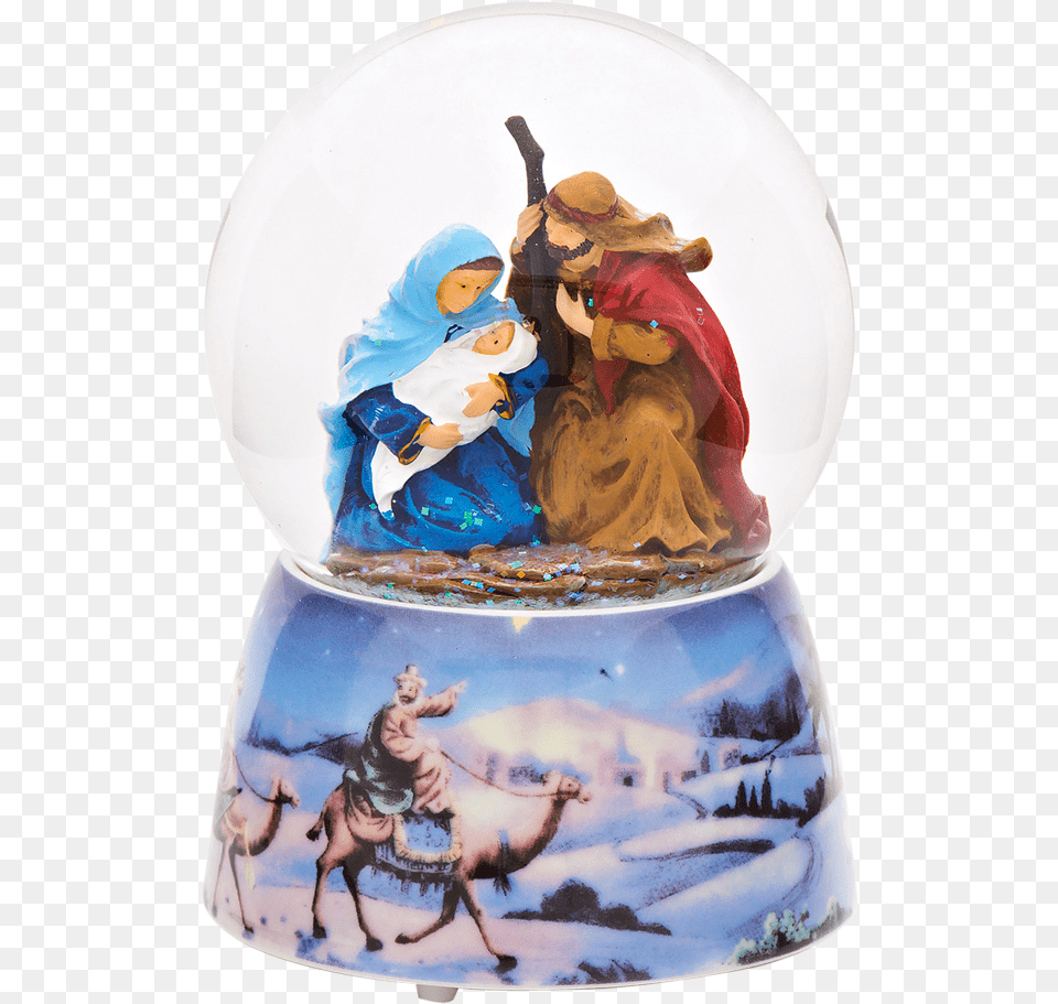Snow Globe With Nativity Scene Inside, Figurine, Art, Pottery, Porcelain Png