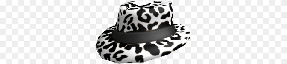 Snow Leopard Fedora Roblox Wikia Fandom Snow Leopard Fedora Roblox, Clothing, Hat, Sun Hat, Person Free Png