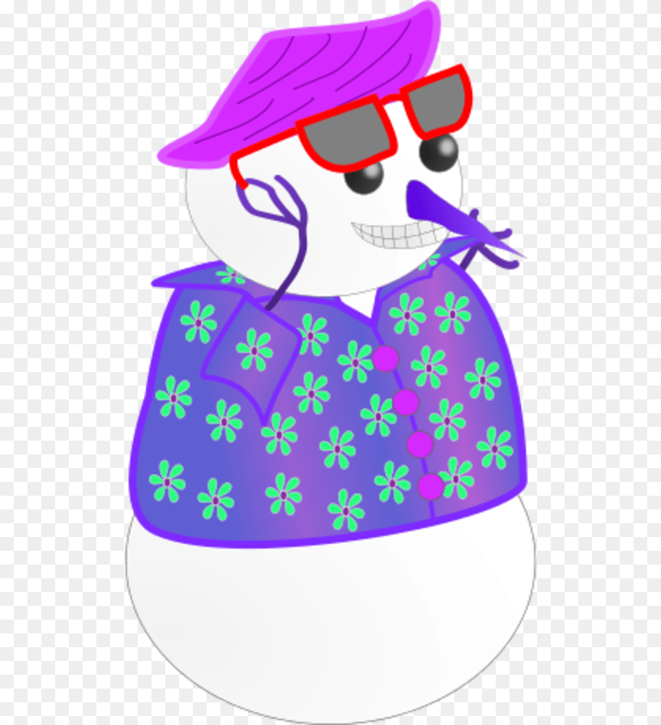 Snow Man Wearing Hawaii Clip Art, Outdoors, Purple, Nature, Winter Free Transparent Png
