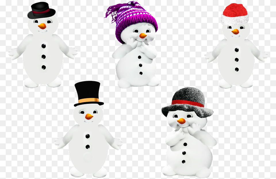 Snow Man Winter Isolated Cap Hat Melon Ios Calendar With Weather, Nature, Outdoors, Snowman, Clothing Free Png