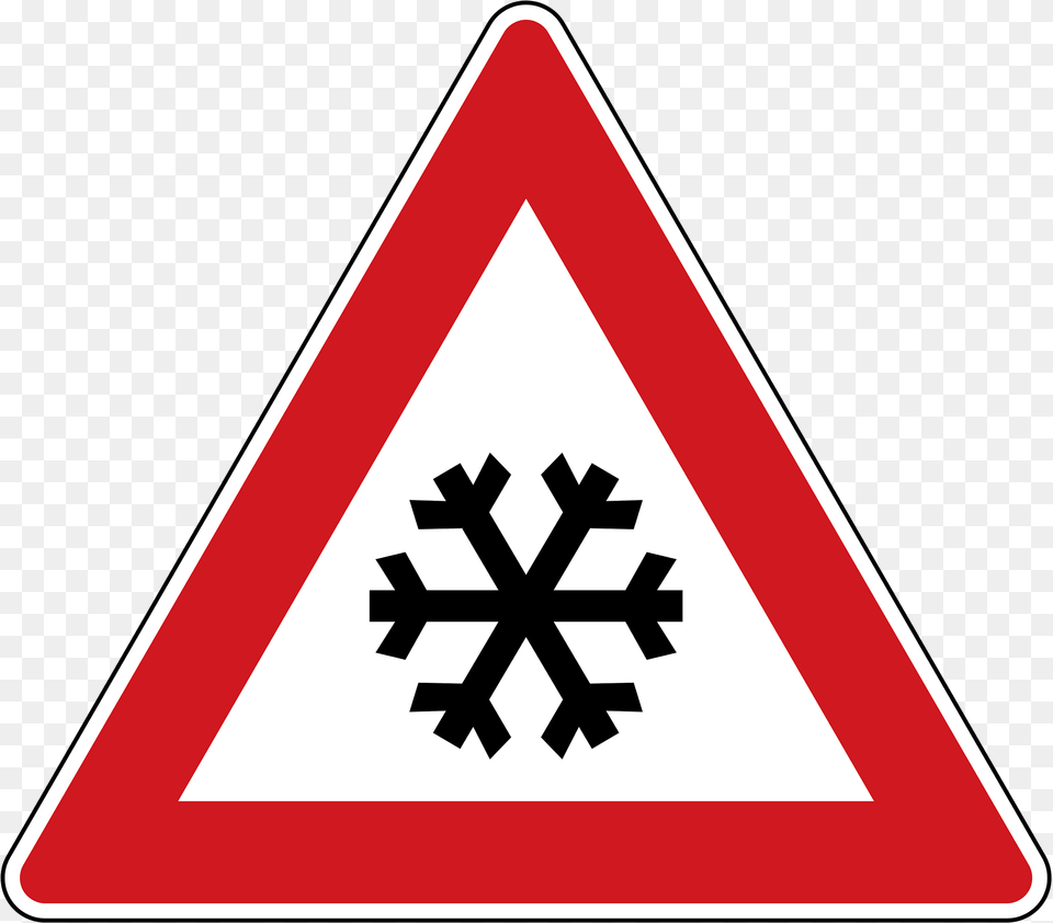 Snow Or Ice Sign In Czech Republic Clipart, Symbol, Road Sign Png Image