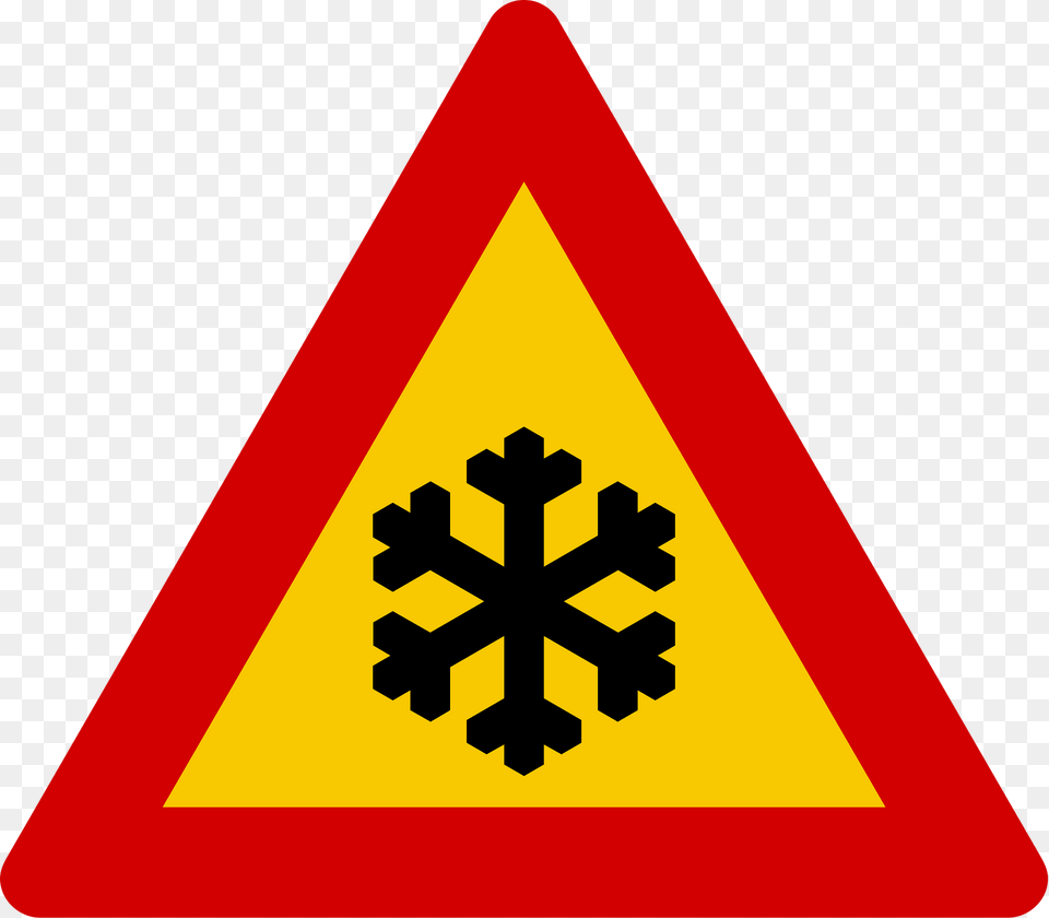 Snow Or Ice Sign In Iceland Clipart, Symbol, Road Sign, Outdoors, Nature Free Png