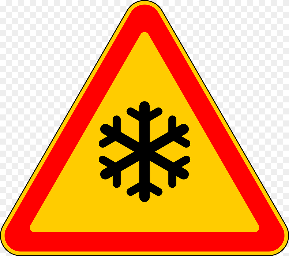 Snow Or Ice Sign In Russia Clipart, Symbol, Road Sign, Outdoors, Nature Png